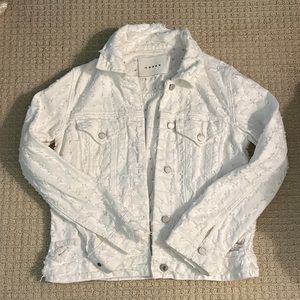 Blank NYC white distressed jean jacket. Size XS